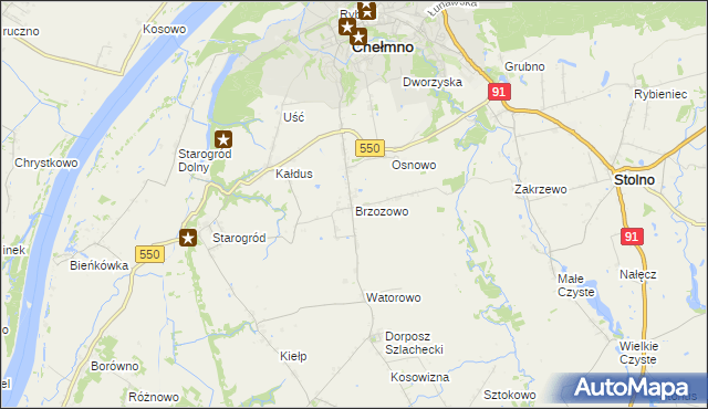 mapa Brzozowo gmina Kijewo Królewskie, Brzozowo gmina Kijewo Królewskie na mapie Targeo