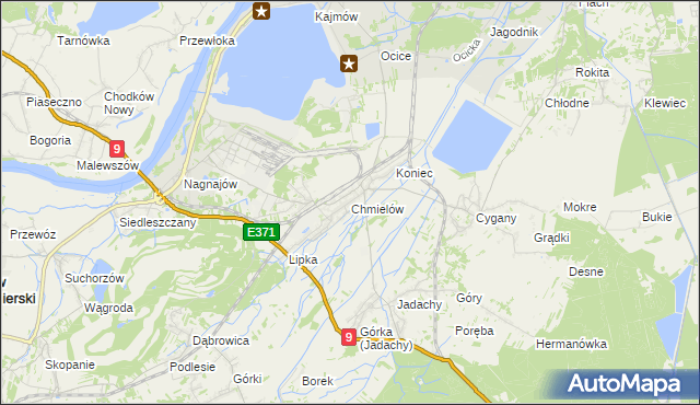 mapa Chmielów gmina Nowa Dęba, Chmielów gmina Nowa Dęba na mapie Targeo