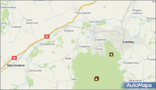 mapa Chwałków, Chwałków na mapie Targeo