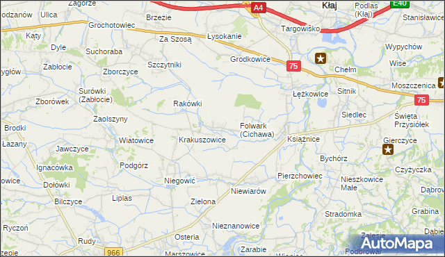 mapa Cichawa, Cichawa na mapie Targeo