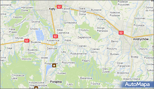 mapa Czaniec, Czaniec na mapie Targeo