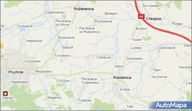 mapa Czelatyce, Czelatyce na mapie Targeo