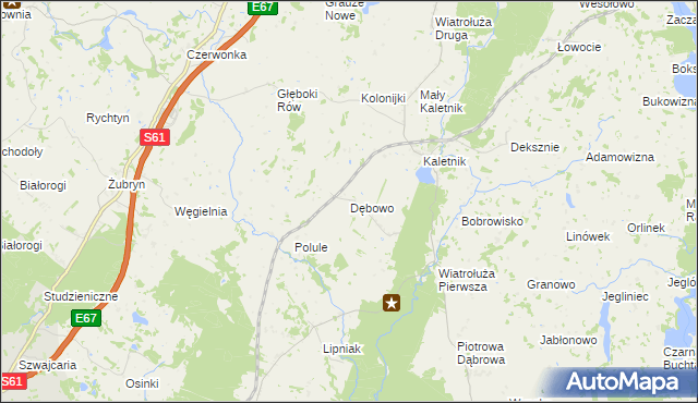 mapa Dębowo gmina Szypliszki, Dębowo gmina Szypliszki na mapie Targeo