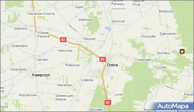 mapa Długa Wieś gmina Dobra, Długa Wieś gmina Dobra na mapie Targeo