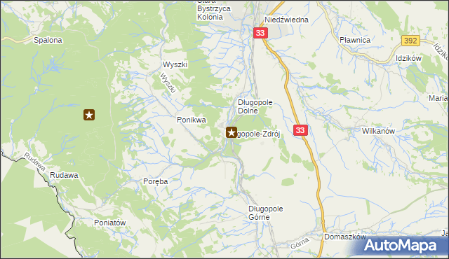 mapa Długopole-Zdrój, Długopole-Zdrój na mapie Targeo