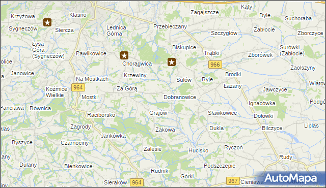 mapa Dobranowice gmina Wieliczka, Dobranowice gmina Wieliczka na mapie Targeo