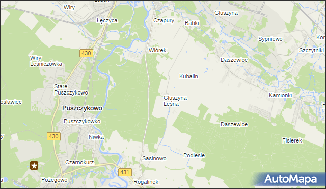 mapa Głuszyna Leśna, Głuszyna Leśna na mapie Targeo