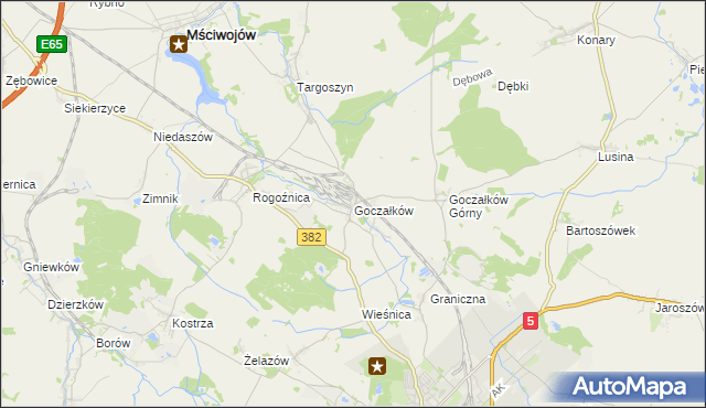 mapa Goczałków, Goczałków na mapie Targeo