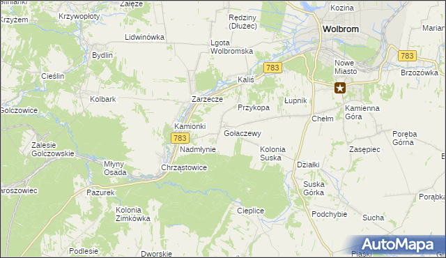 mapa Gołaczewy, Gołaczewy na mapie Targeo