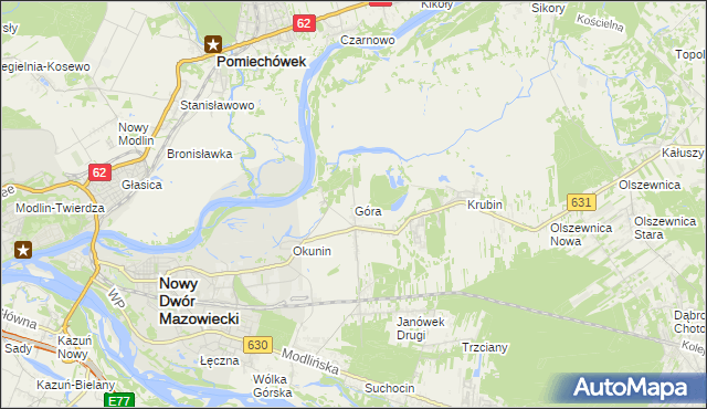 mapa Góra gmina Wieliszew, Góra gmina Wieliszew na mapie Targeo