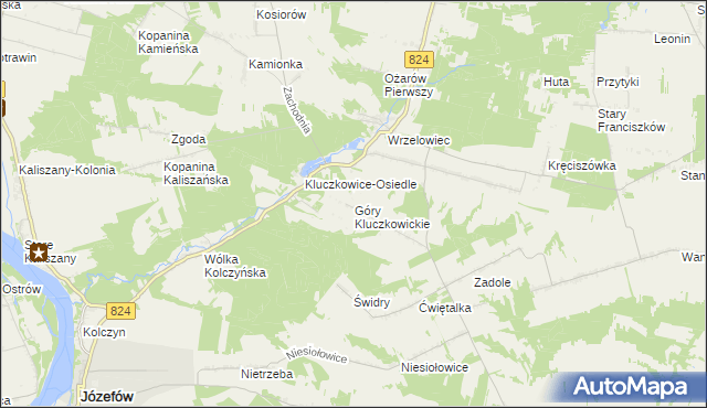 mapa Góry Kluczkowickie, Góry Kluczkowickie na mapie Targeo