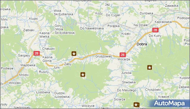 mapa Gruszowiec, Gruszowiec na mapie Targeo