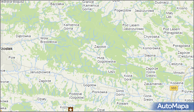 mapa Huta Gogołowska, Huta Gogołowska na mapie Targeo