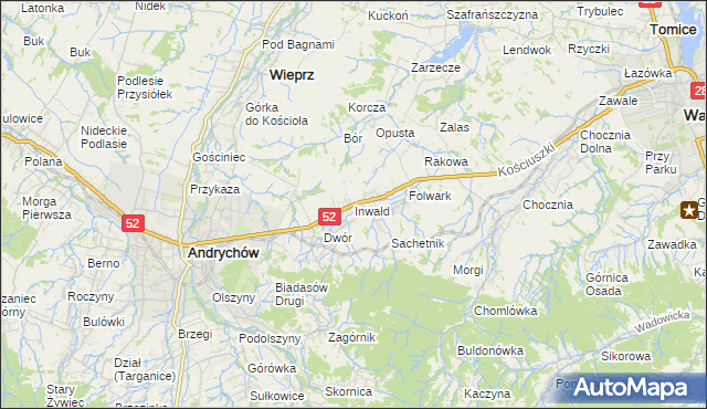 mapa Inwałd, Inwałd na mapie Targeo