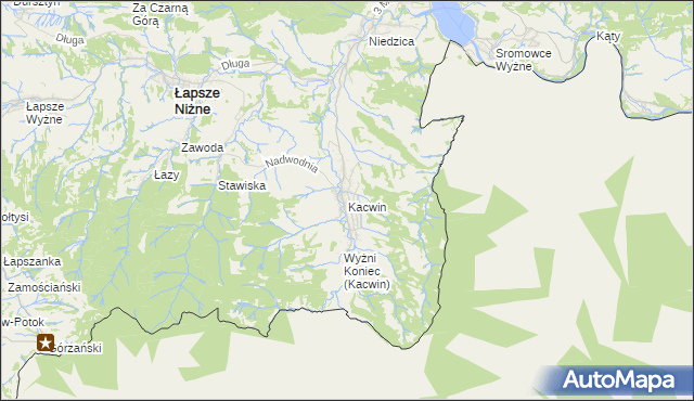 mapa Kacwin, Kacwin na mapie Targeo