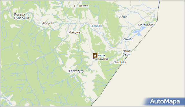 mapa Kalwaria Pacławska, Kalwaria Pacławska na mapie Targeo