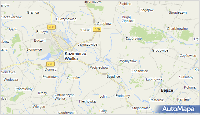 mapa Kazimierza Mała, Kazimierza Mała na mapie Targeo