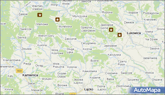 mapa Kicznia, Kicznia na mapie Targeo