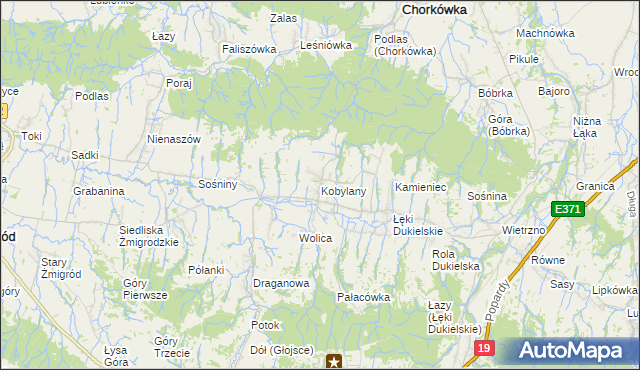 mapa Kobylany gmina Chorkówka, Kobylany gmina Chorkówka na mapie Targeo