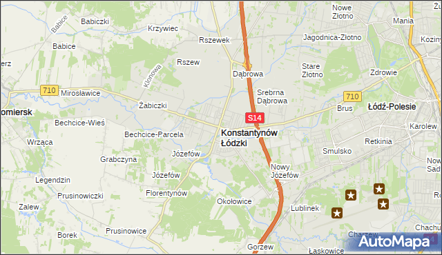 mapa Konstantynów Łódzki, Konstantynów Łódzki na mapie Targeo