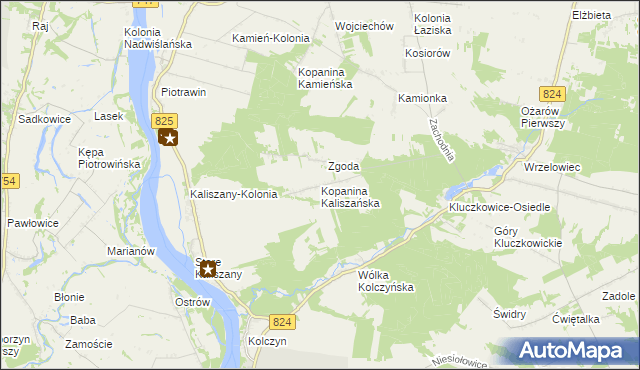 mapa Kopanina Kaliszańska, Kopanina Kaliszańska na mapie Targeo