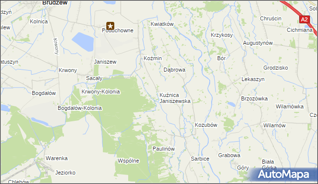 mapa Kuźnica Janiszewska, Kuźnica Janiszewska na mapie Targeo