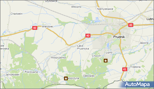 mapa Łąka Prudnicka, Łąka Prudnicka na mapie Targeo