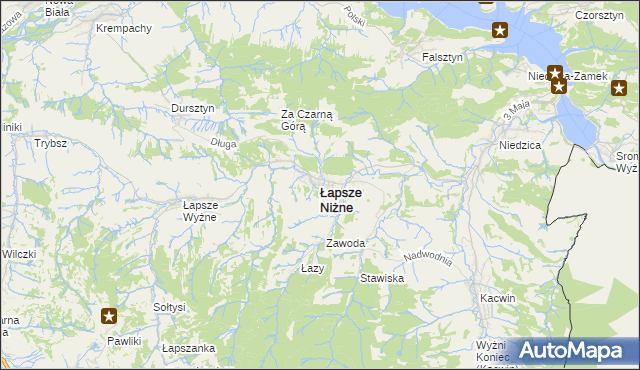 mapa Łapsze Niżne, Łapsze Niżne na mapie Targeo