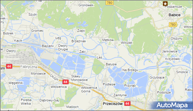 mapa Las gmina Przeciszów, Las gmina Przeciszów na mapie Targeo