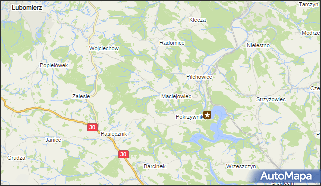 mapa Maciejowiec, Maciejowiec na mapie Targeo