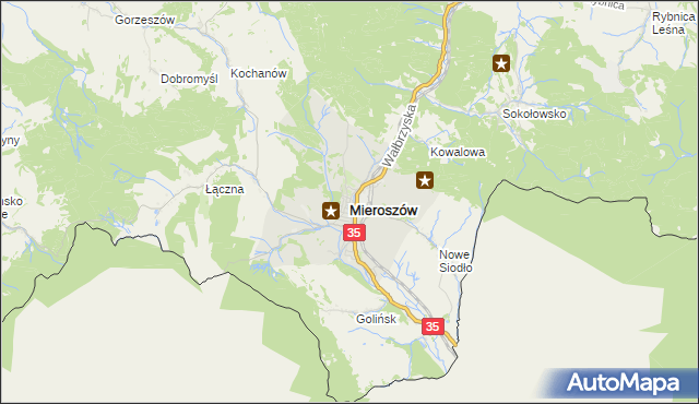 mapa Mieroszów, Mieroszów na mapie Targeo