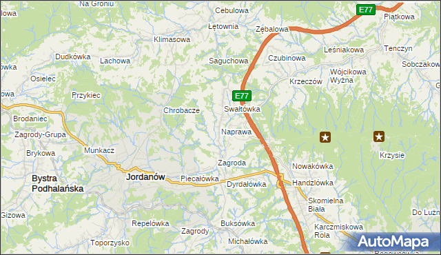 mapa Naprawa, Naprawa na mapie Targeo