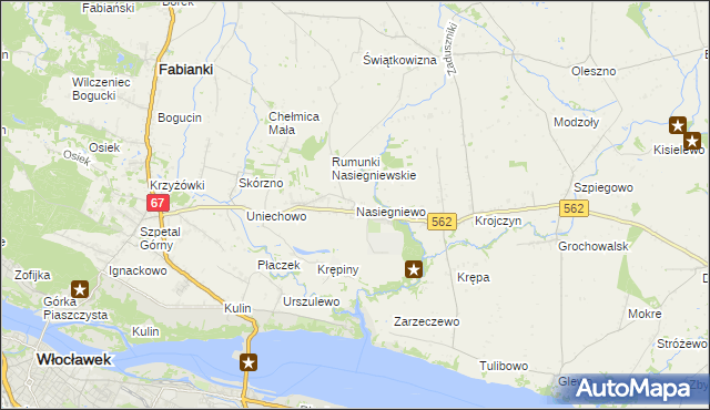 mapa Nasiegniewo, Nasiegniewo na mapie Targeo