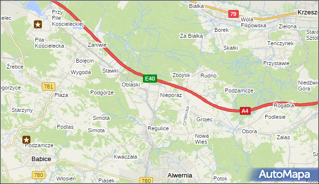 mapa Nieporaz, Nieporaz na mapie Targeo