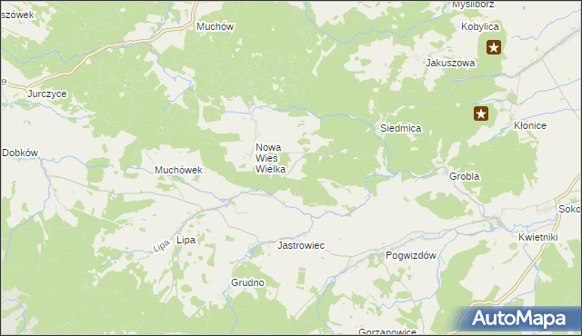 mapa Nowa Wieś Mała gmina Paszowice, Nowa Wieś Mała gmina Paszowice na mapie Targeo