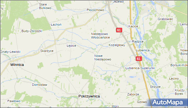 mapa Nowe Niestępowo, Nowe Niestępowo na mapie Targeo