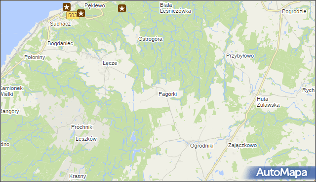 mapa Pagórki gmina Tolkmicko, Pagórki gmina Tolkmicko na mapie Targeo