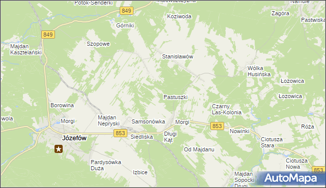 mapa Pastuszki, Pastuszki na mapie Targeo