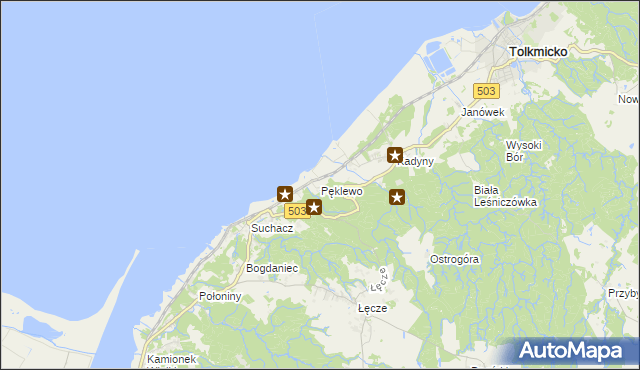 mapa Pęklewo, Pęklewo na mapie Targeo