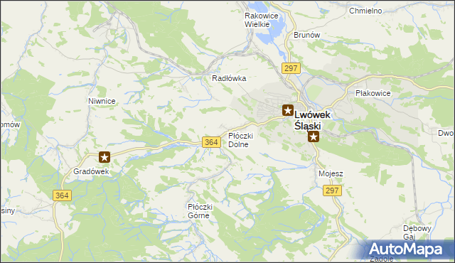 mapa Płóczki Dolne, Płóczki Dolne na mapie Targeo