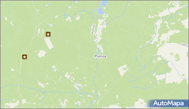 mapa Płytnica gmina Borne Sulinowo, Płytnica gmina Borne Sulinowo na mapie Targeo