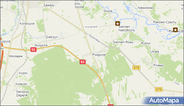 mapa Podgórze gmina Łomża, Podgórze gmina Łomża na mapie Targeo