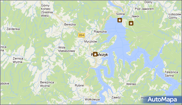 mapa Polańczyk, Polańczyk na mapie Targeo