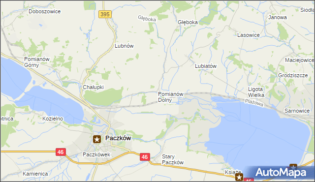 mapa Pomianów Dolny, Pomianów Dolny na mapie Targeo