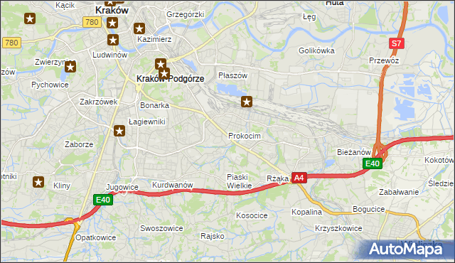 mapa Prokocim, Prokocim na mapie Targeo