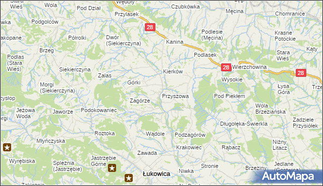 mapa Przyszowa, Przyszowa na mapie Targeo