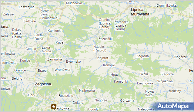 mapa Rajbrot, Rajbrot na mapie Targeo