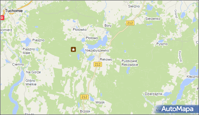 mapa Rekowo gmina Bytów, Rekowo gmina Bytów na mapie Targeo