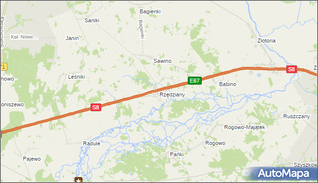 mapa Rzędziany, Rzędziany na mapie Targeo