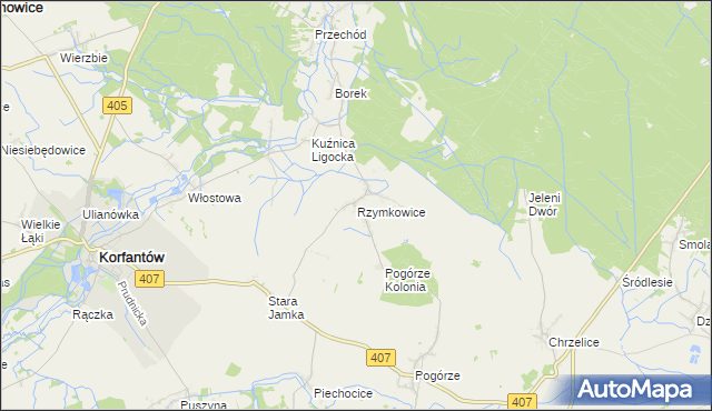 mapa Rzymkowice, Rzymkowice na mapie Targeo